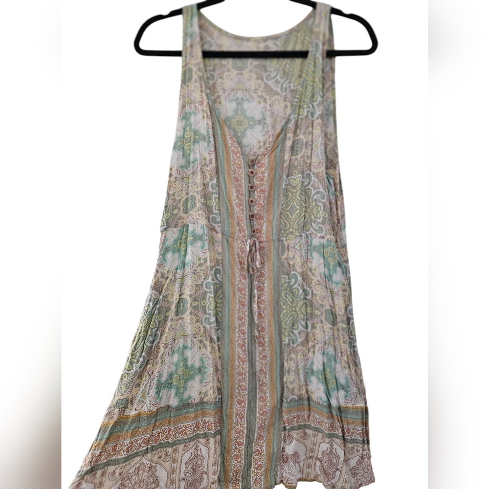 Bohemian Mini Dress with Paisley Print